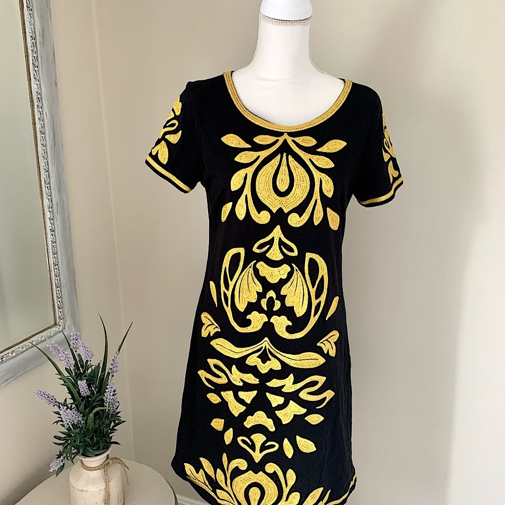 INC black and gold dress